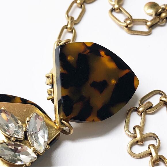 J. Crew Tortoise Shell Crystal Statement Necklace - Picture 2 of 8